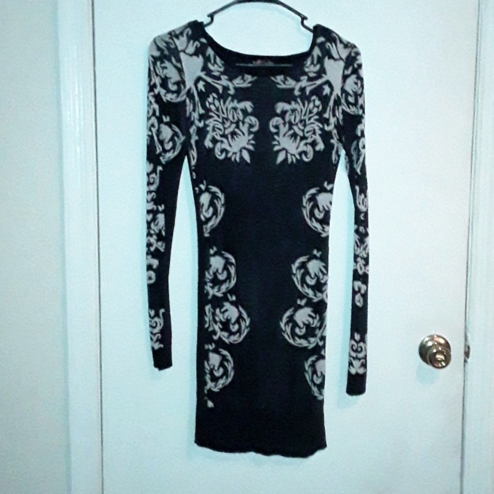 Long sleeve body con sweater dress